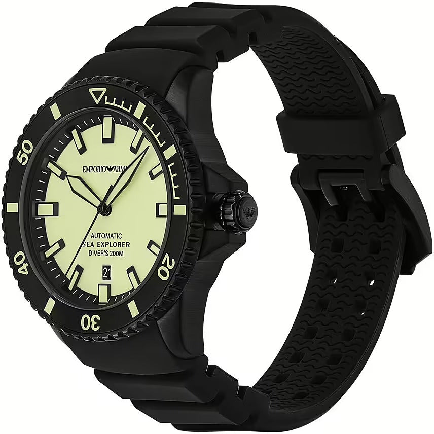 Emporio Armani Sea Explorer Automatic Black Silicone Watch ar60085 ar60085 - Image 7