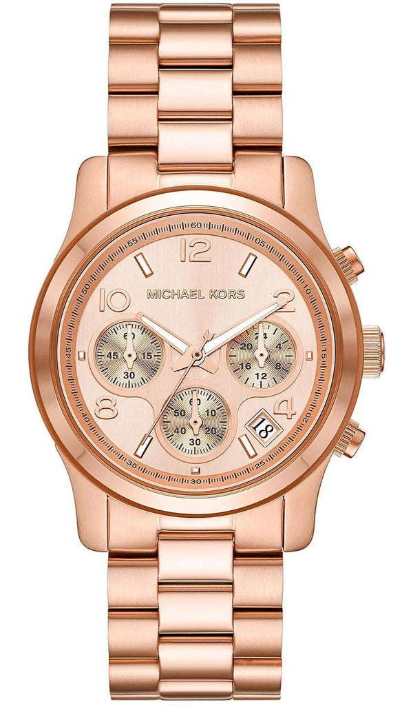 Michael Kors Runway Chronograph Quartz Rose Gold-Tone Women's Watch - MK7324
