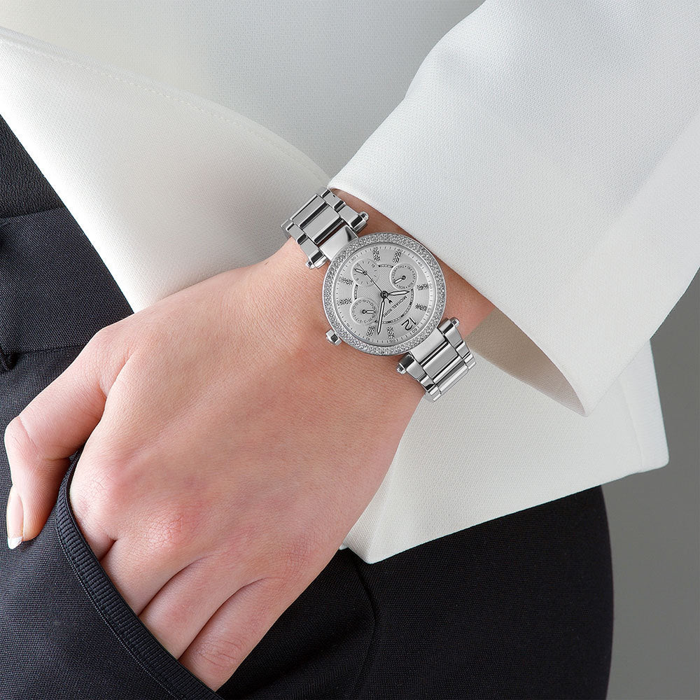 Michael Kors Parker Silver-Tone Ladies Watch MK5615 Water resistance: 30 meters / 100 feet  Movement: Quartz