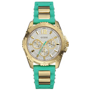 Guess Women's Green textured silicone strap Women's Watch  W0325L4 - Kiwi Watches