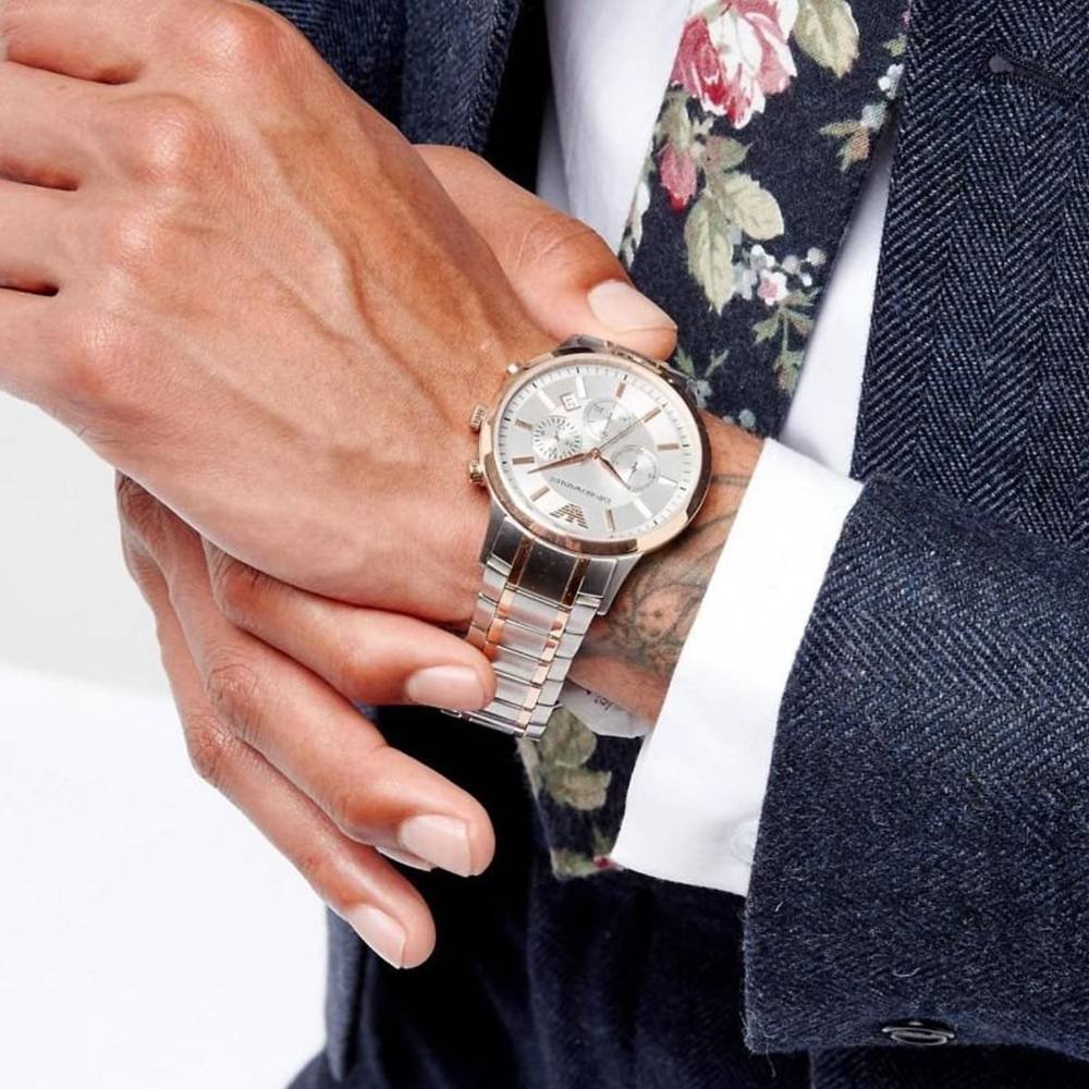 Emporio Armani Renato Chronograph Grey Dial Men's Watch AR11077