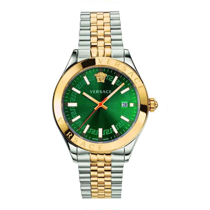 Versace Hellenyium Two-Tone Green Dial Men's Watch  VEVK00620 - Kiwi Watches