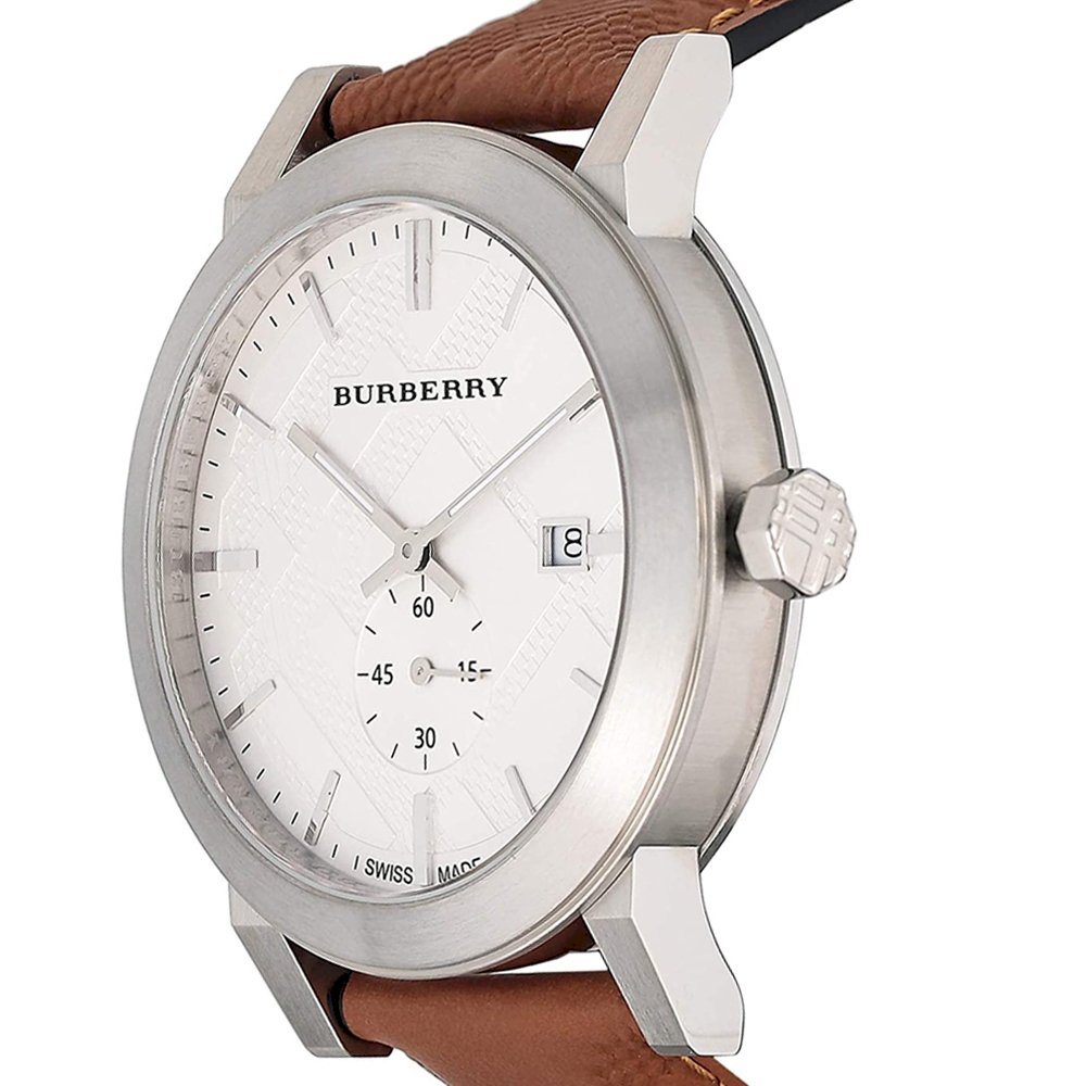 Burberry Men’s Quartz Leather Strap Silver Dial Men's Watch BU9904 - Kiwi Watches #2