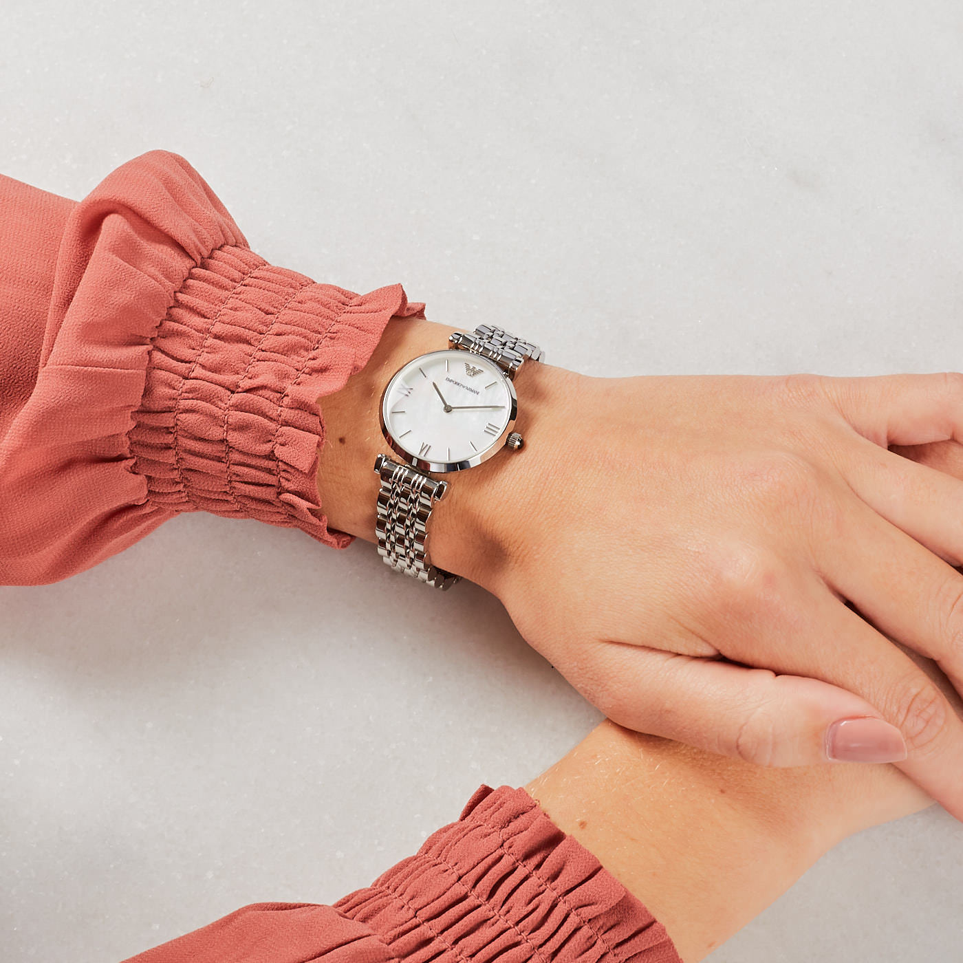 Emporio Armani Classic Mother of Pearl Dial Ladies Watch AR1682