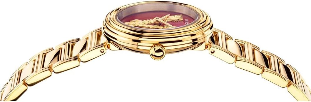 Versace Virtus Gold Mini Red Dial Women's Watch VET300321 - Kiwi Watches #2