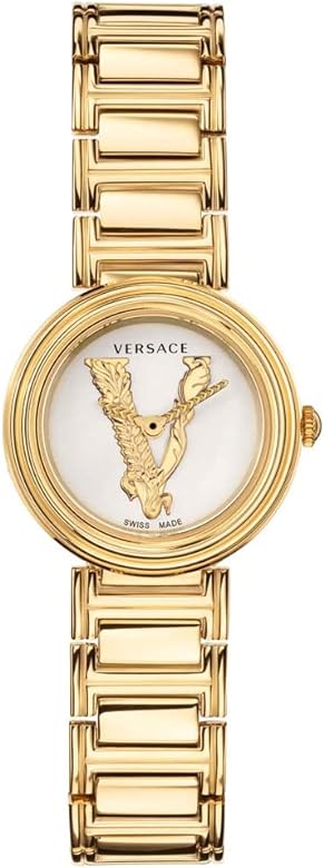 Versace Virtus Gold Mini White Dial Women's Watch  VET300221 - Kiwi Watches