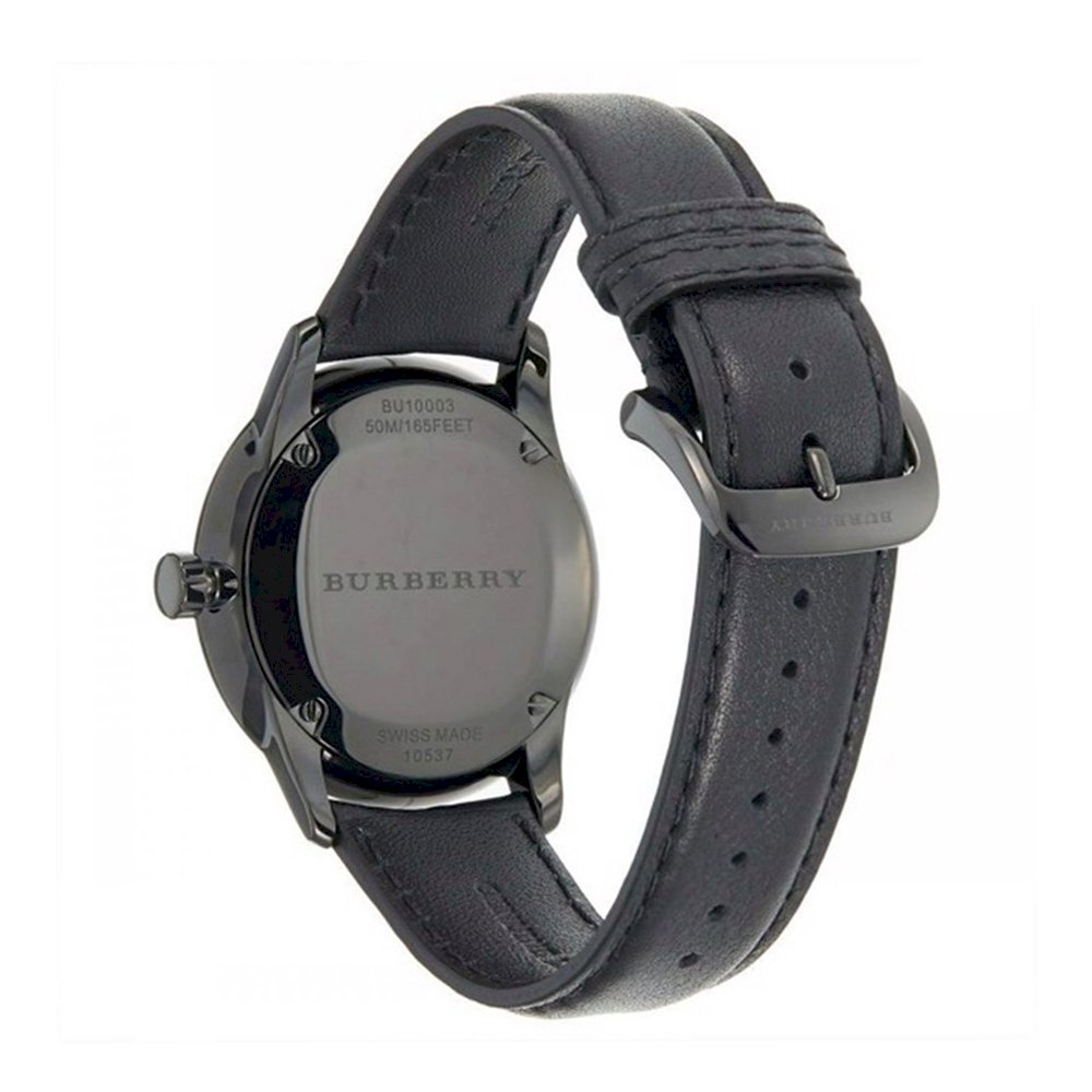 Burberry Men’s Swiss Made Leather Strap Black Dial Men's Watch BU10003 - Kiwi Watches #3