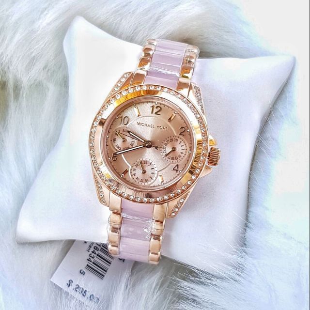Michael Kors Mini Blair Multi-Function Rose Dial Ladies Watch MK6175