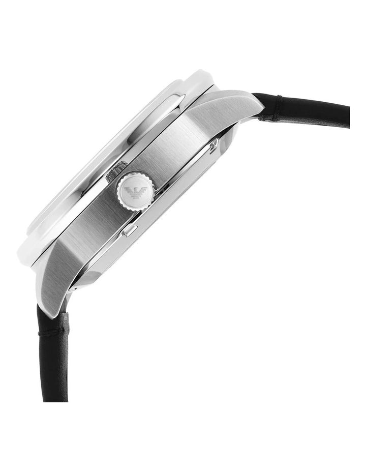 Emporio Armani Automatic Black Leather Men's Watch AR60051 - Kiwi Watches #3