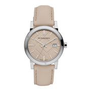 Burberry Women's Large Check Tan Leather Strap Women's Watch  BU9107 - Kiwi Watches