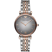Emporio Armani Classic Grey Dial Two-Tone Ladies Watch AR1725