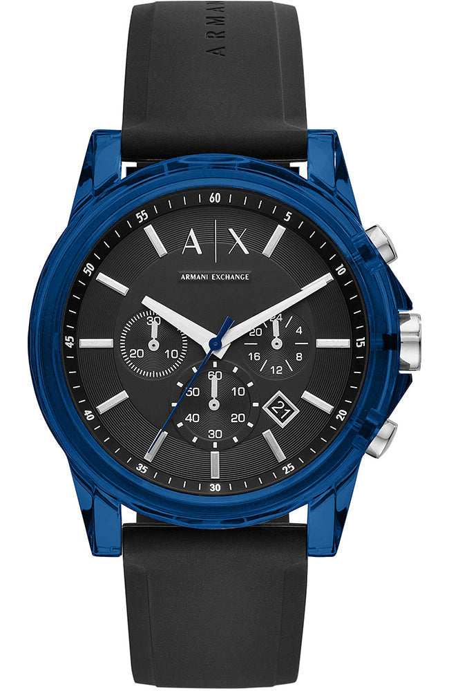 Armani Exchange Outerbanks Blue Silicon Strap Men's Watch  AX1339 - Kiwi Watches