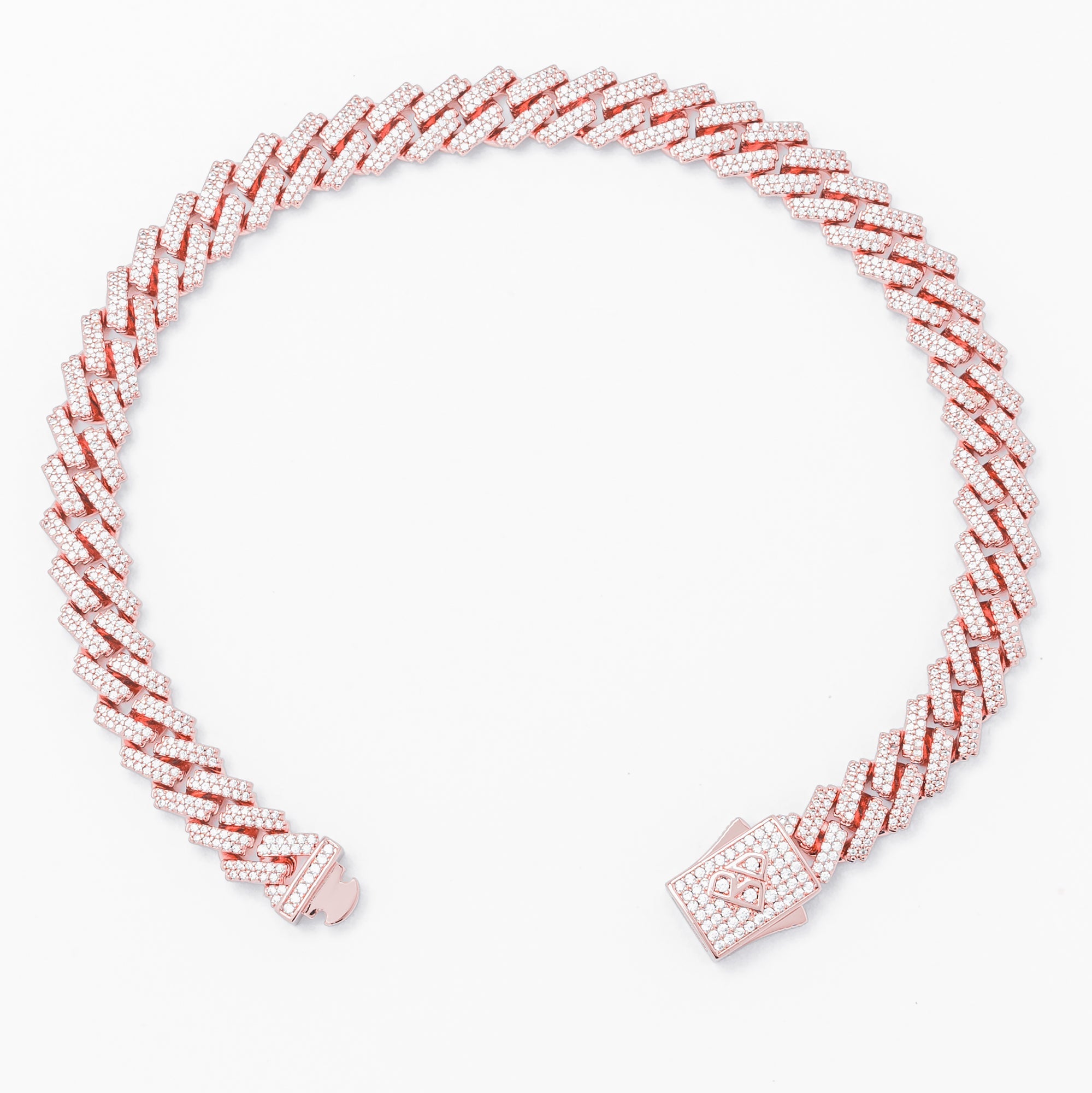 Big Daddy 8MM Cuban Link Rose Gold Iced Out Bracelet