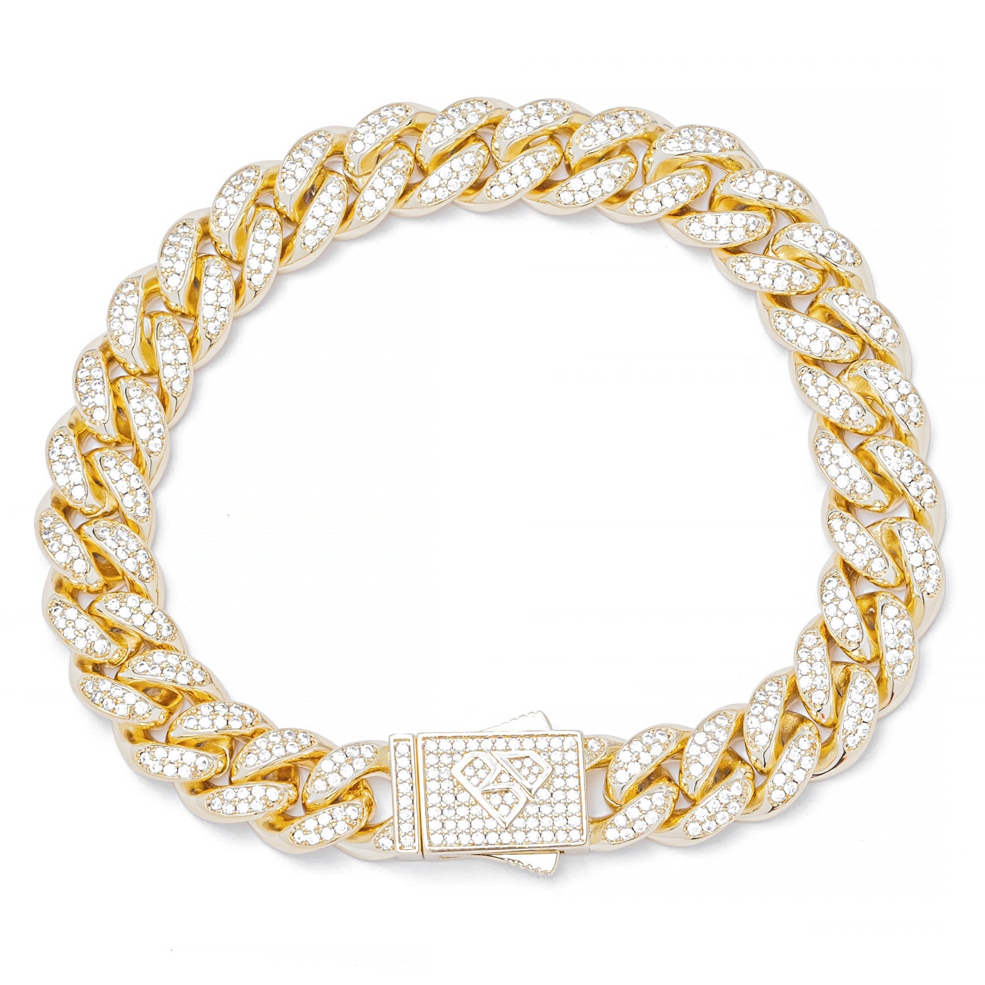 Big Daddy 12MM Gold Diamond Cuban Link Bracelet