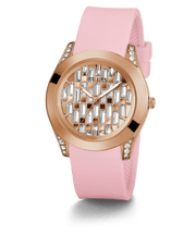 Guess Clarity Rose Gold Silicone Women's Watch GW0109L2