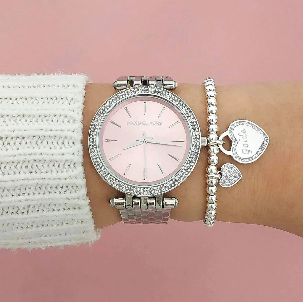 Michael Kors Darci Crystal Paved Pink Dial Ladies Watch MK3352