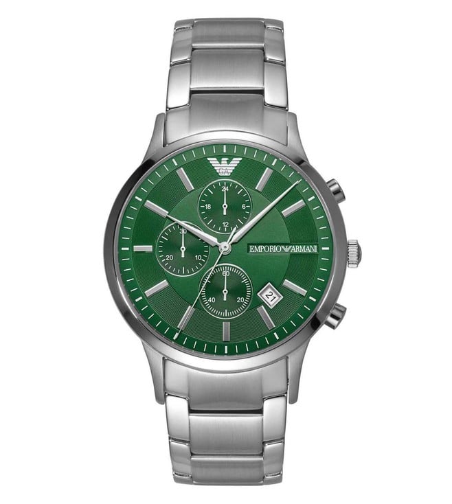 Emporio Armani Chronograph Stainless Steel Green Dial Men's Watch  AR11507 - Kiwi Watches