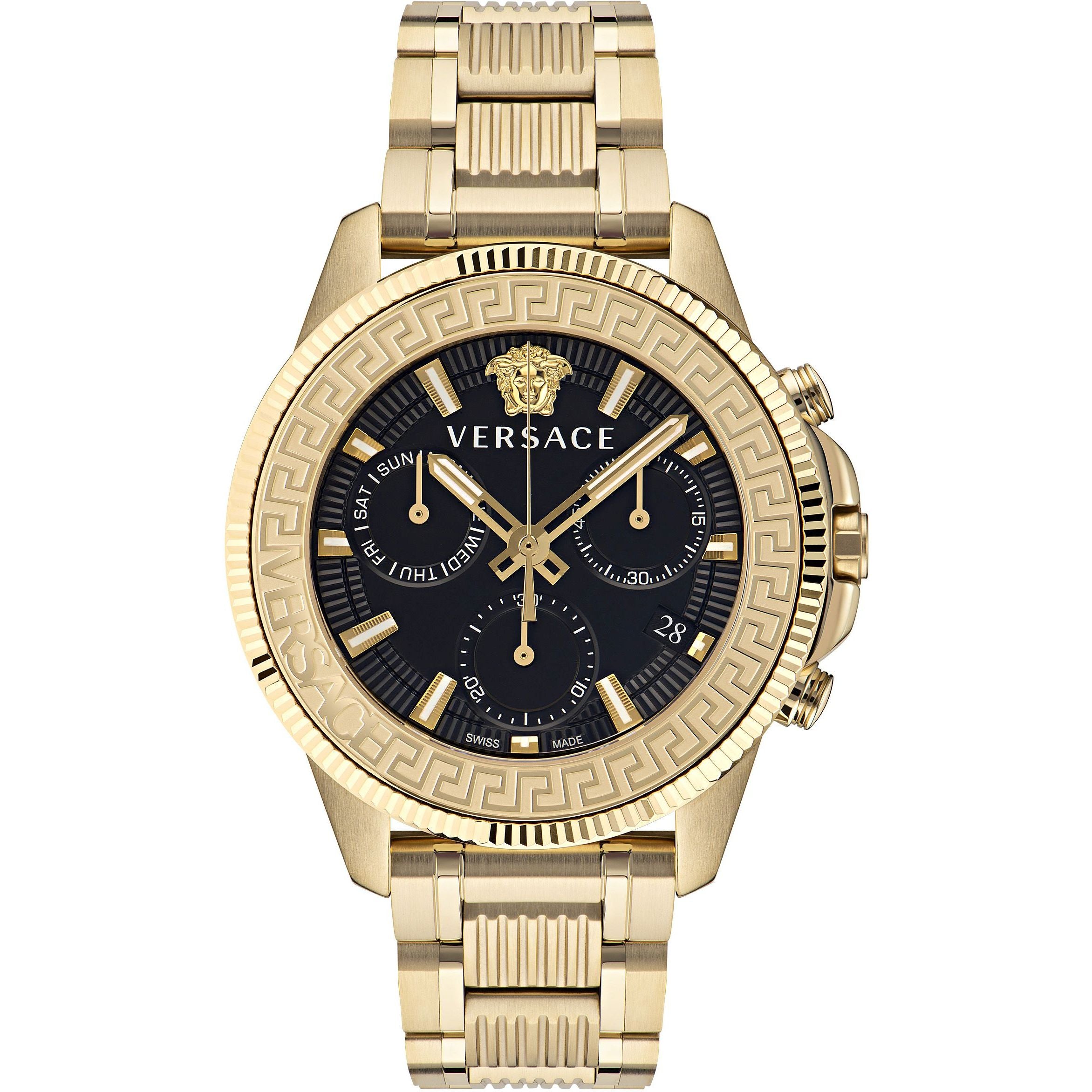 Versace Greca Action Gold Chronograph Men's Watch  VE3J00622 - Kiwi Watches