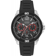 Guess Gents Multifunctional Dial And Black Silicone Strap Men's Watch  W0967G1 - Kiwi Watches