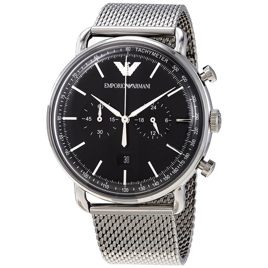 Emporio Armani Aviator Chronograph Black Dial Men's Watch AR11104 Water resistance: 50 meters / 165 feet Movement: Quartz