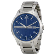Armani Exchange Blue Textured Dial Stainless Steel Men's Watch AX2132 - BigDaddy Watches
