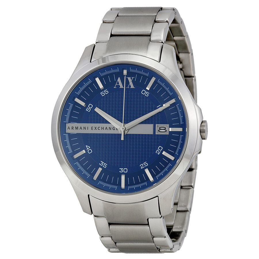 Armani Exchange Blue Textured Dial Stainless Steel Men's Watch AX2132 - BigDaddy Watches