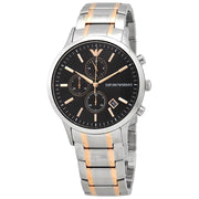 Emporio Armani Chronograph Black Dial Two-Tone Men's Watch AR11165
