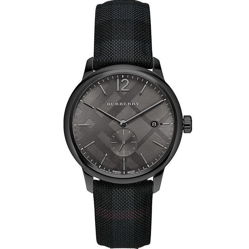 Burberry Men’s Swiss Made Leather Strap Black Dial Men's Watch  BU10010 - Kiwi Watches