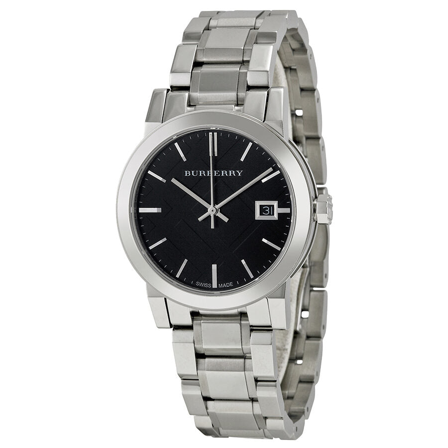 Burberry Black Check Stamped Dial Stainless Steel Ladies Watch BU9101 - BigDaddy Watches