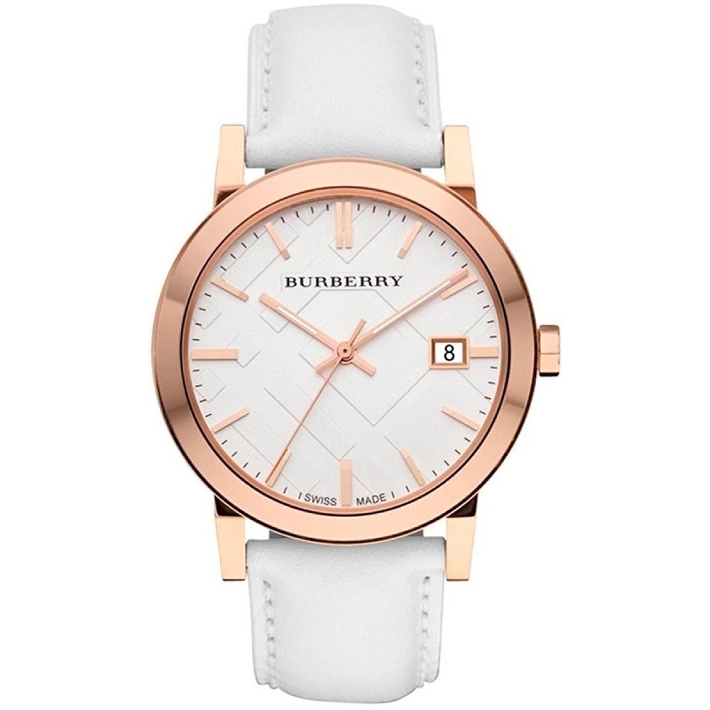 Burberry Unisex Large Check White Leather Unisex Watch  BU9012 - Kiwi Watches