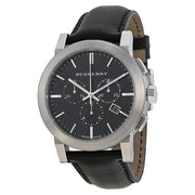 Burberry  Chronograph Black Dial Black Leather Men's Watch BU9356 - BigDaddy Watches