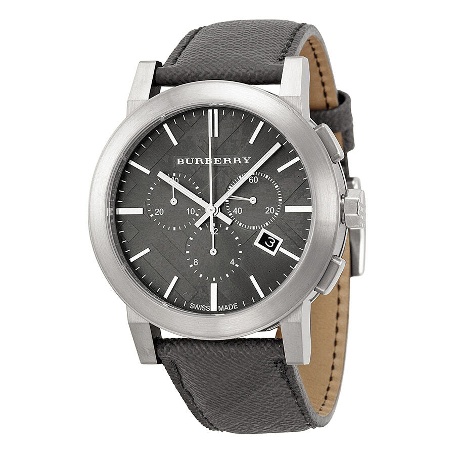 Burberry Grey Dial Black Leather Men's Watch BU9362 - BigDaddy Watches