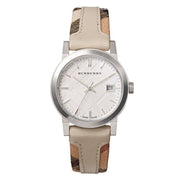 Burberry Women's Swiss The City Haymarket Check and White Leather Strap Women's Watch  BU9132 - Kiwi Watches
