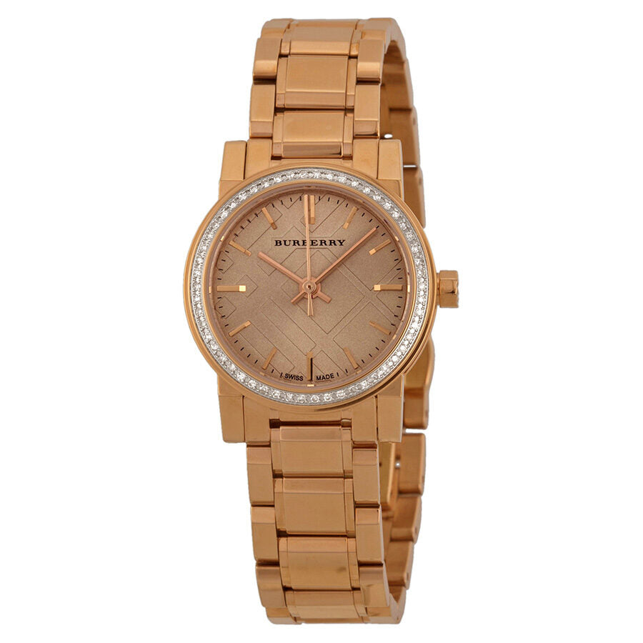 Burberry Rose Dial Diamond-set Bezel Rose Gold-tone Ladies Watch BU9225 - BigDaddy Watches