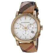 Burberry The City Chronograph White Dial Haymarket Check Unisex Watch BU9752 - BigDaddy Watches