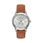 Burberry Men’s Quartz Leather Strap Silver Dial Men's Watch  BU9904 - Kiwi Watches