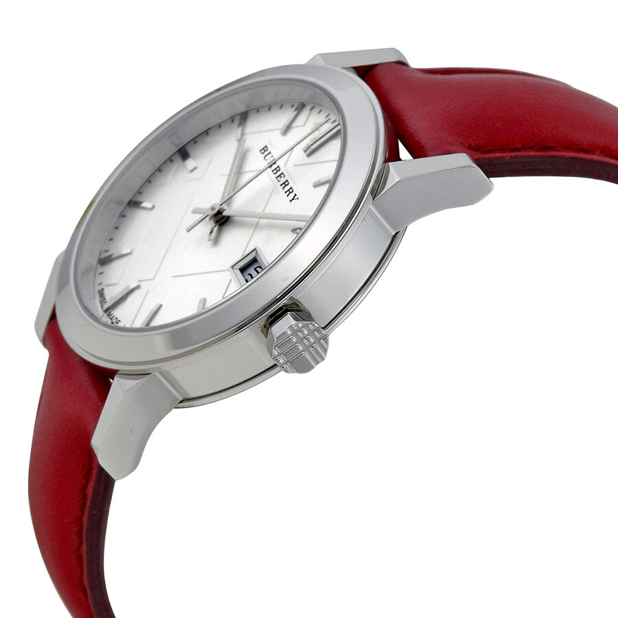 Burberry White Silver Dial Red Leather Ladies Watch BU9129 - BigDaddy Watches #2
