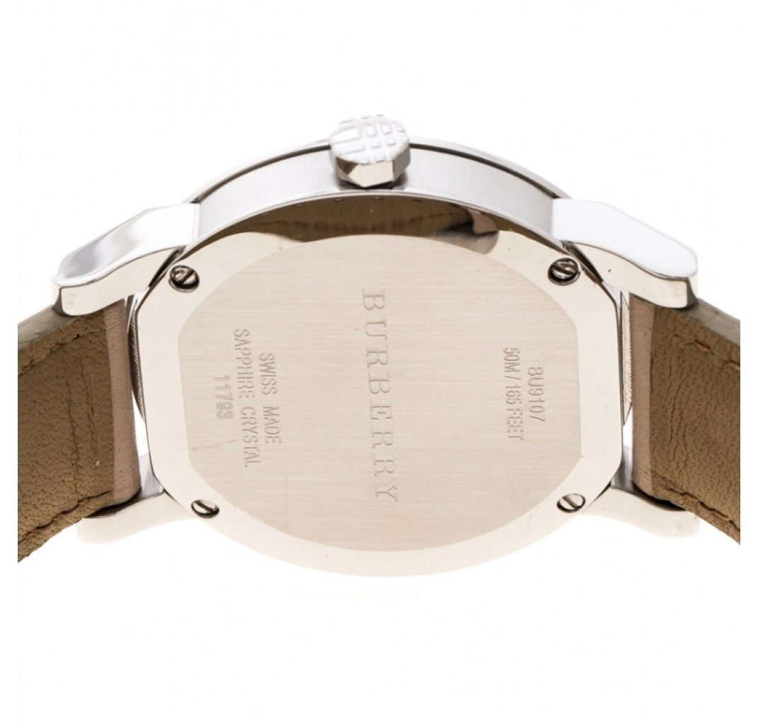 Burberry Women's Large Check Tan Leather Strap Women's Watch BU9107 - Kiwi Watches #2