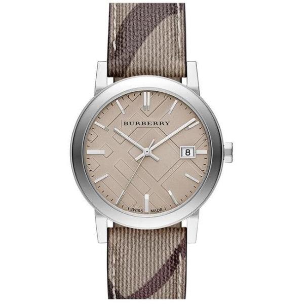 Burberry Brown Dial Brown Chequered Leather Strap Watch For Unisex Unisex Watch  BU9029 - Kiwi Watches