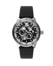 Emporio Armani Automatic Black Leather Men's Watch  AR60051 - Kiwi Watches