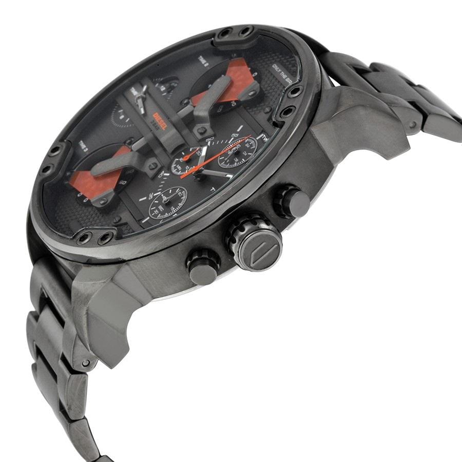 Diesel Kiwi Watches DZ7315 316L gunmetal stainless steel 30m water resistant 4 Time zones