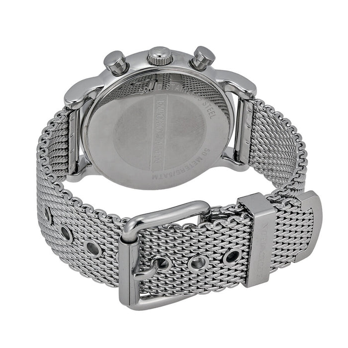 EMPORIO ARMANI Classic Chronograph Black Dial Steel Men's Watch AR1811