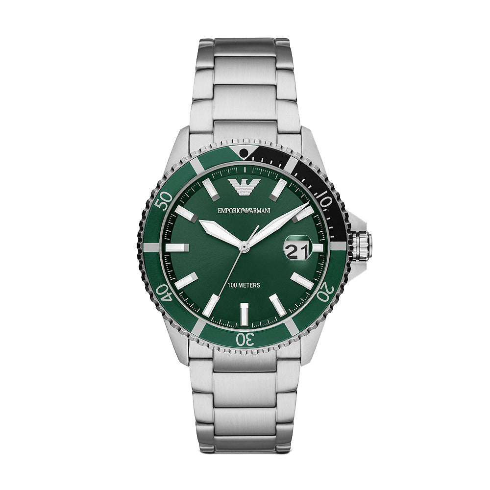 Emporio Armani Green Dial Silver Men's Watch  AR11338 - Kiwi Watches