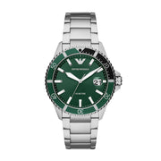 Emporio Armani Green Dial Silver Men's Watch  AR11338 - Kiwi Watches