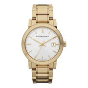 Burberry White Dial Yellow Gold-plated Stainless Steel Unisex Watch BU9003