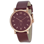 Marc by Marc Jacobs Baker Maroon Dial Moroon Leather Ladies Watch MBM1267 - BigDaddy Watches