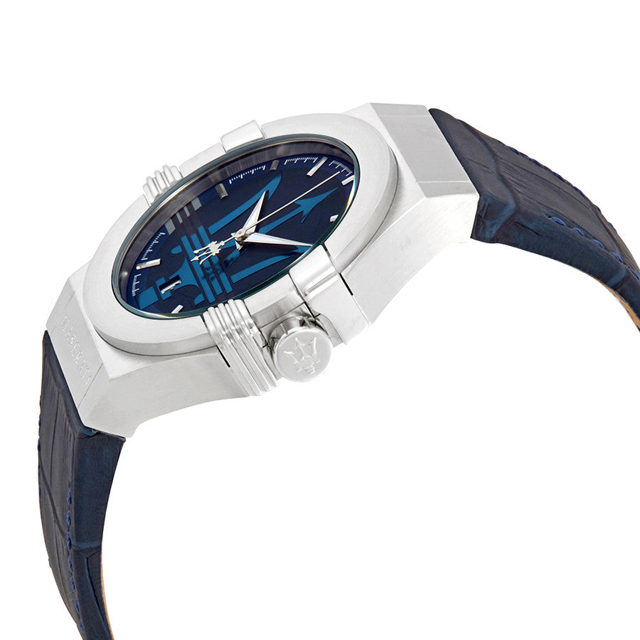Maserati Potenza Blue Dial Leather Strap Men's Watch R8851108015
