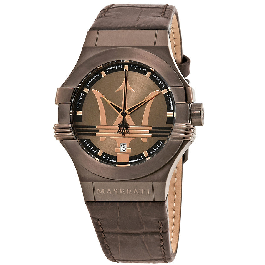 Maserati Potenza Brown Dial Leather Strap Men's Watch R8851108011