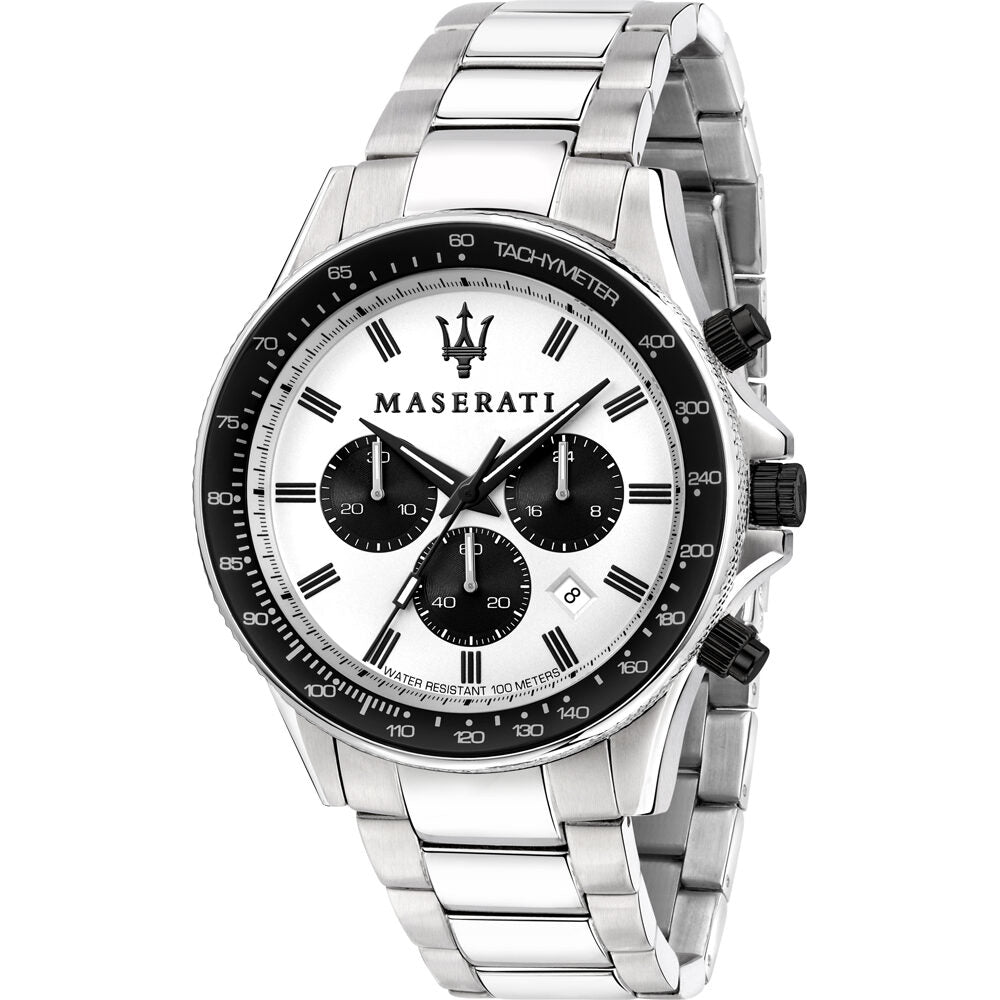Maserati Sfida Chronograph Quartz White Dial Men's Watch R8873640003 - BigDaddy Watches