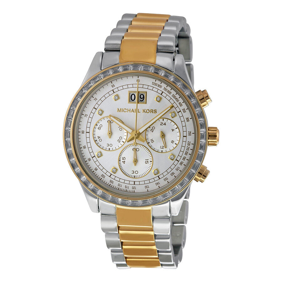 Michael Kors Brinkley Chronograpgh Silver Dial Ladies Watch MK6188 - BigDaddy Watches